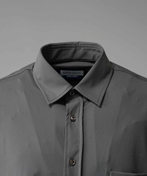 MAISON SPECIAL(メゾンスペシャル)の「《UNISEX》High Tension Prime-Over Short Sleeve Shirt/ハイテンションプライムオーバーショートスリーブシャツ【MAISON SPECIAL/メゾンスペシャル】(シャツ/ブラウス・メンズ・ブラック/グレイッシュベージュ/チャコールグレー/ブラウン・0/2/1)」の10枚目の写真