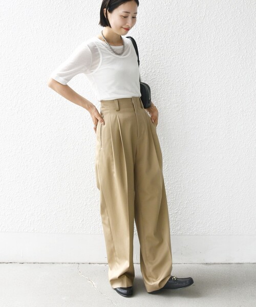 SHIPS(シップス)の「シアー フライス レイヤード TEE(Tシャツ/カットソー・レディース・ピンク/ホワイト/ブラック・ONE SIZE)」の4枚目の写真