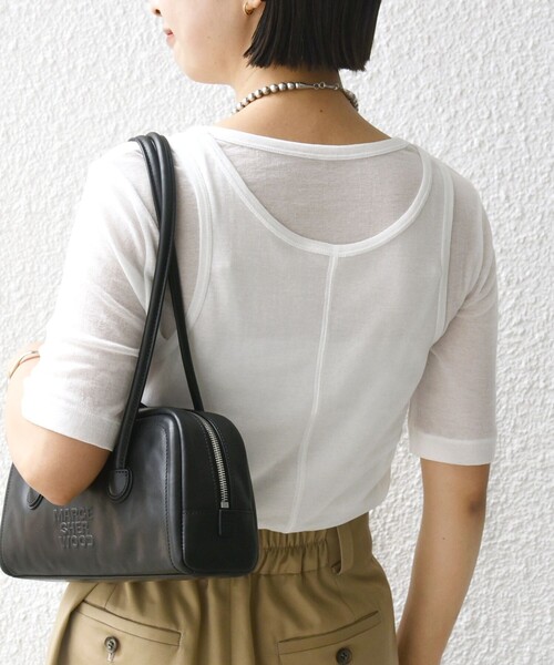 SHIPS(シップス)の「シアー フライス レイヤード TEE(Tシャツ/カットソー・レディース・ピンク/ホワイト/ブラック・ONE SIZE)」の7枚目の写真