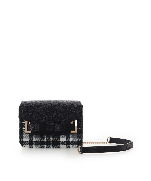 Samantha Thavasa(サマンサタバサ)の「チェック柄エムシュシュⅢ ショルダーバッグ 小サイズ(ショルダーバッグ・レディース・オフホワイト/ブラック/グレイッシュベージュ・FREE)」の1枚目の写真