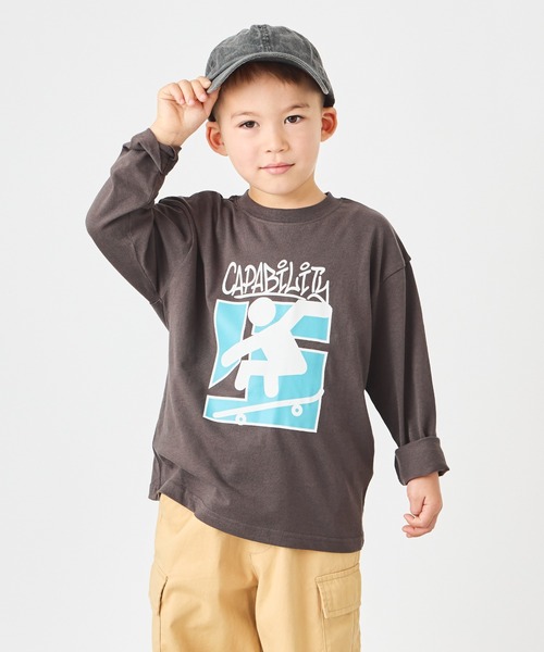 ever closet(エバークローゼット)の「プリント長袖Tシャツ(Tシャツ/カットソー・キッズ・ライトグレー系1/グレー系その他/ホワイト系その他/パープル系その他/グレー系その他2/ライトグレー系2/グレー系その他4/ブルー系その他/グリーン系その他/グリーン系その他2/ピンク系その他2/ホワイト系その他3/パープル系その他2/ネイビー系1/ホワイト系その他2/パープル系その他3/ホワイト系その他4/ピンク系その他/グレー系その他3/グレー系その他5/ベージュ/パープル/ベージュ系その他2/オレンジ系・90cm/140cm/120cm/110cm/100cm/130cm/160cm/150cm/80cm)」の8枚目の写真