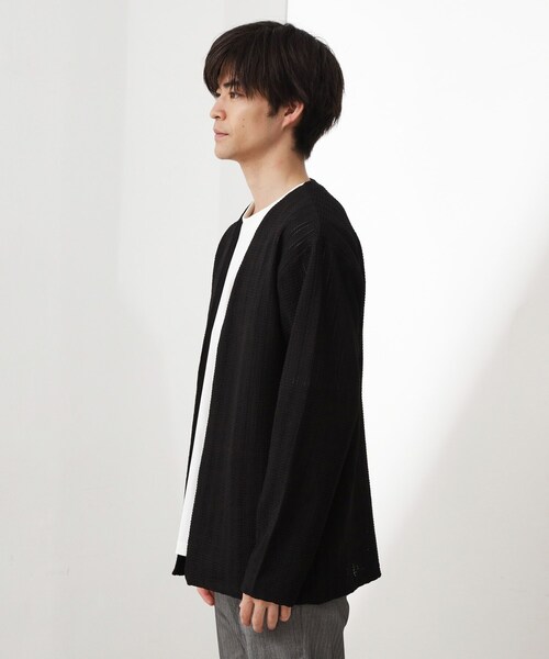 THE SHOP TK (ザ ショップ ティーケー )の「【セットでお買い得!!】長袖カーディガン+半袖Tシャツ 洗濯機OK/吸水速乾(Tシャツのみ)(カーディガン/ボレロ・メンズ・モスグリーン/ライトグレー/ブラック・03/02/04)」の19枚目の写真