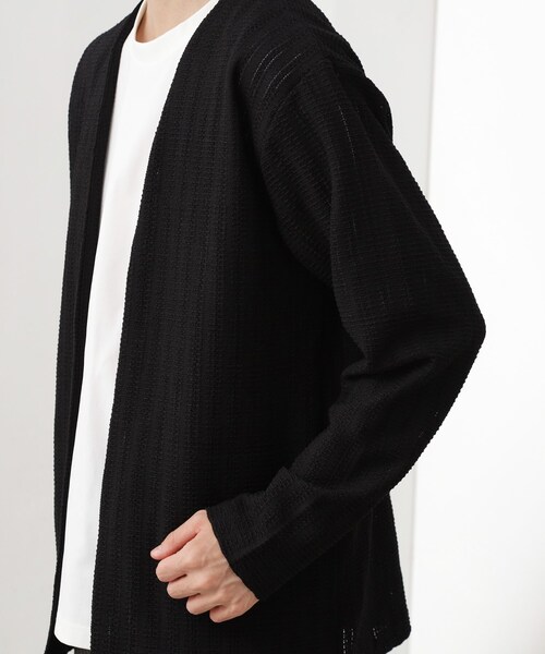 THE SHOP TK (ザ ショップ ティーケー )の「【セットでお買い得!!】長袖カーディガン+半袖Tシャツ 洗濯機OK/吸水速乾(Tシャツのみ)(カーディガン/ボレロ・メンズ・モスグリーン/ライトグレー/ブラック・03/02/04)」の16枚目の写真