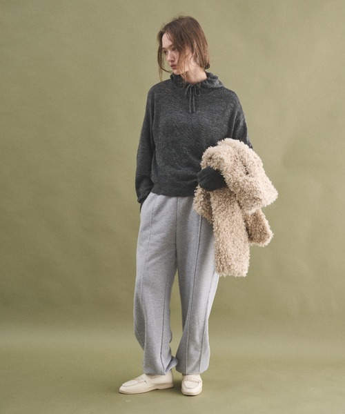 LOSCa(ロスカ)の「アルパカブレンドニットフーディ―トップス(ニット/セーター・レディース・ボルドー/グレー/ミント/アイボリー・FREE)」の21枚目の写真