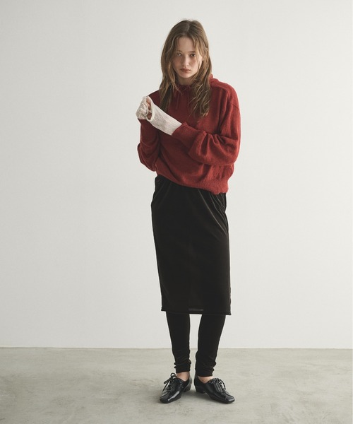 LOSCa(ロスカ)の「アルパカブレンドニットフーディ―トップス(ニット/セーター・レディース・ボルドー/グレー/ミント/アイボリー・FREE)」の11枚目の写真