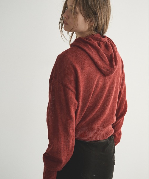 LOSCa(ロスカ)の「アルパカブレンドニットフーディ―トップス(ニット/セーター・レディース・ボルドー/グレー/ミント/アイボリー・FREE)」の9枚目の写真