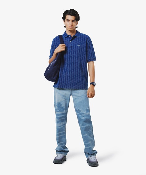 LACOSTE(ラコステ)の「モノグラム インディゴ鹿の子地ポロシャツ(ポロシャツ・メンズ・ブラック/ライトインディゴブルー/インディゴブルー・3/2/4/5)」の17枚目の写真