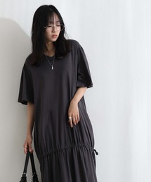 パフスリーブ」に該当するワンピース（グレー/灰色系）ファッション