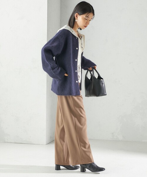 セール】〈UVカット/防シワ加工〉梳毛調 ストレッチ ドロスト パンツ