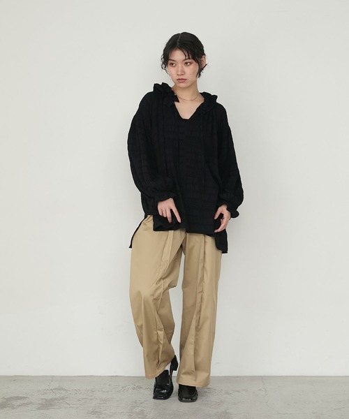 forksy.(フォルクシー)の「【forksy.】モールドビーボリュームスリーブフリルブラウス(シャツ/ブラウス・レディース・ホワイト/ブラック・FREE)」の8枚目の写真