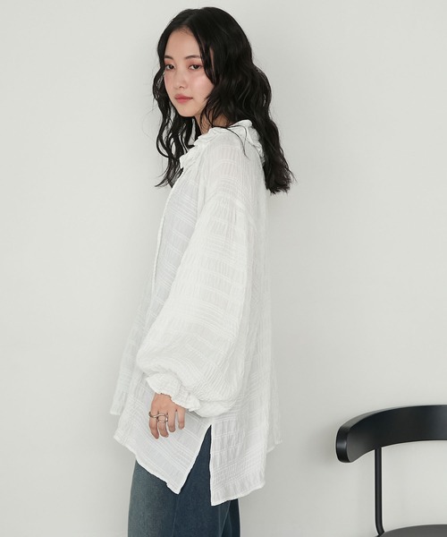 forksy.(フォルクシー)の「【forksy.】モールドビーボリュームスリーブフリルブラウス(シャツ/ブラウス・レディース・ホワイト/ブラック・FREE)」の14枚目の写真
