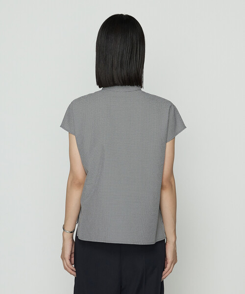 セール】シアーサッカーギンガム ボウタイブラウス（シャツ/ブラウス