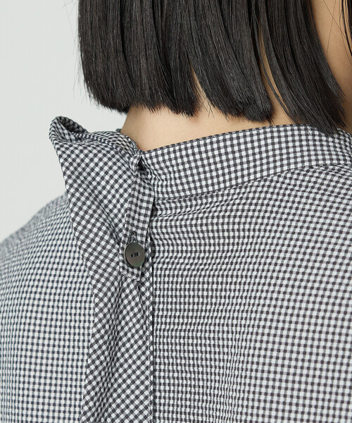 COMME CA（コムサ）の「シアーサッカーギンガム ボウタイブラウス（シャツ/ブラウス・レディース・ホワイト×ブラック・9号/11号）」の16枚目の写真