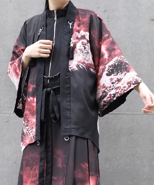 REZEN(リゼン)の「ガシャドクロ柄羽織(その他アウター・メンズ・ローズ/ライトグレー/レッドパープル・MEDIUM/LARGE)」の21枚目の写真