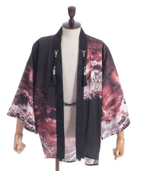 REZEN(リゼン)の「ガシャドクロ柄羽織(その他アウター・メンズ・ローズ/ライトグレー/レッドパープル・MEDIUM/LARGE)」の9枚目の写真