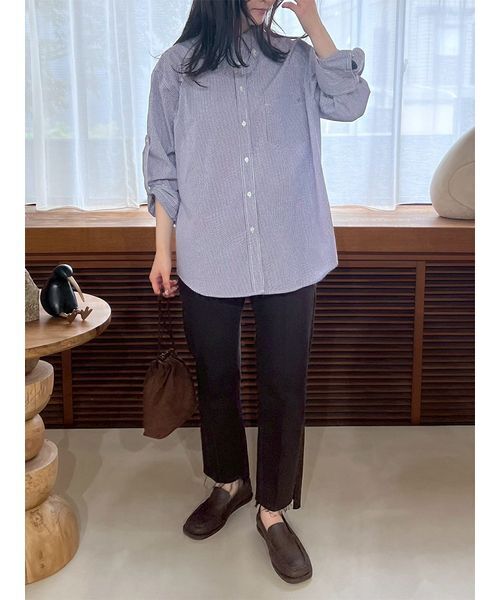 Mila Owen(ミラオーウェン)の「裾段差テーパードデニムパンツ(デニムパンツ・レディース・インディゴブルー/ブラウン/ブルー/ライトブルー・0/1/2/00)」の6枚目の写真