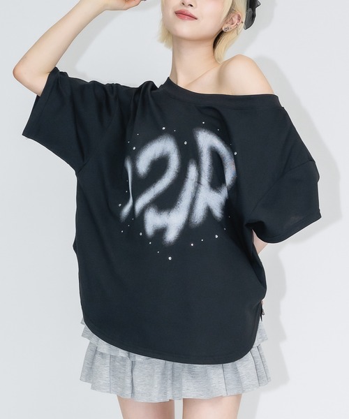 17HR(セブンティーンアワーズ)の「ワンショルロゴT(Tシャツ/カットソー・レディース・ホワイト/ブラック・FREE)」の12枚目の写真