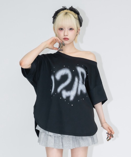 17HR(セブンティーンアワーズ)の「ワンショルロゴT(Tシャツ/カットソー・レディース・ホワイト/ブラック・FREE)」の10枚目の写真