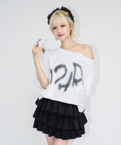 17HR（セブンティーンアワーズ）の「ワンショルロゴT（Tシャツ/カットソー・レディース・ブラック/ホワイト・FREE）」の22枚目の写真