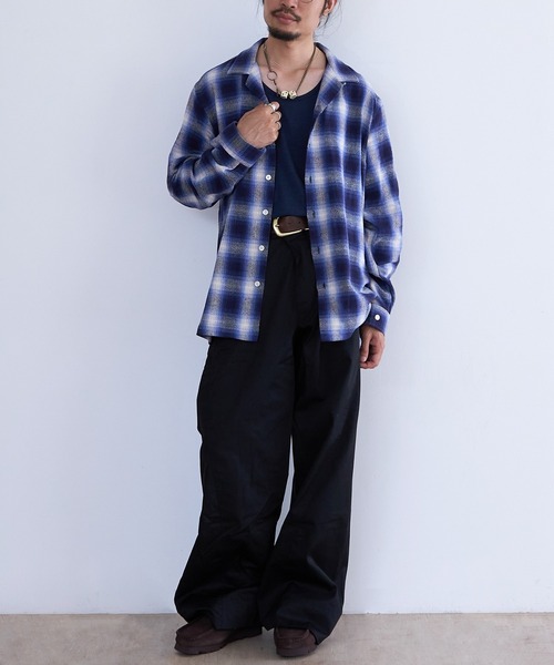 cotton pan（コットンパン）の「COTTON PAN VENIS ネルシャツ (VENIS)（シャツ/ブラウス・メンズ・ブルー/ブラック・2/3）」の14枚目の写真