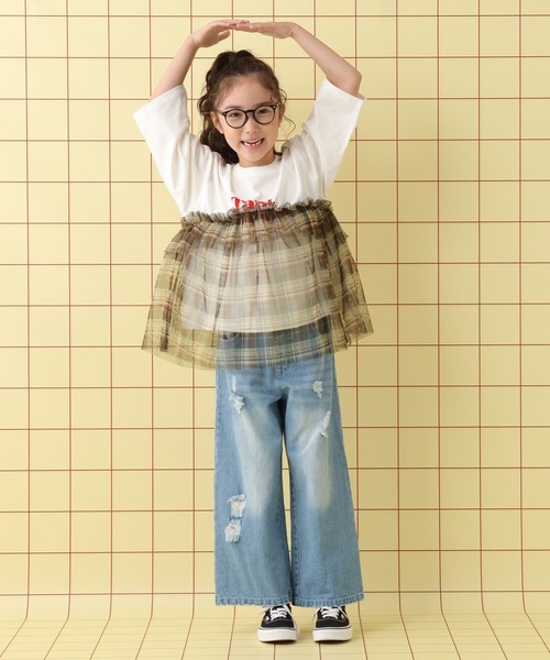 LEPSIM(レプシィム)の「【KIDS】ロゴチュール7分袖プルオーバー 579115(Tシャツ/カットソー・キッズ・チャコールグレー/グレー/オフホワイト・140/120/130)」の4枚目の写真