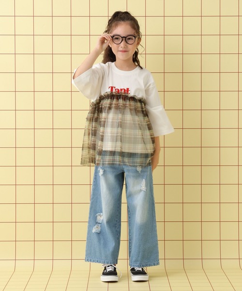 LEPSIM(レプシィム)の「【KIDS】ロゴチュール7分袖プルオーバー 579115(Tシャツ/カットソー・キッズ・チャコールグレー/グレー/オフホワイト・140/120/130)」の5枚目の写真