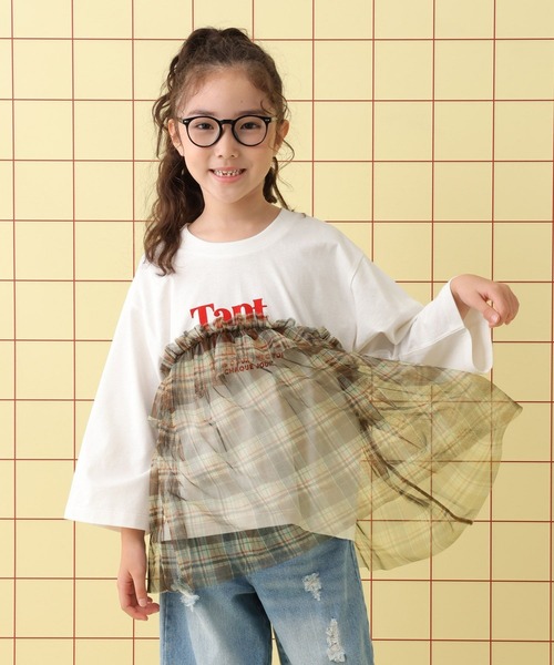 LEPSIM(レプシィム)の「【KIDS】ロゴチュール7分袖プルオーバー 579115(Tシャツ/カットソー・キッズ・チャコールグレー/グレー/オフホワイト・140/120/130)」の8枚目の写真
