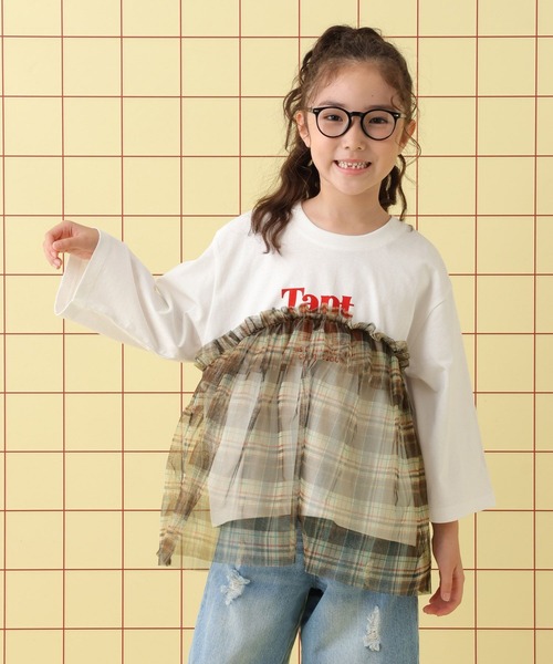 LEPSIM(レプシィム)の「【KIDS】ロゴチュール7分袖プルオーバー 579115(Tシャツ/カットソー・キッズ・チャコールグレー/グレー/オフホワイト・140/120/130)」の9枚目の写真