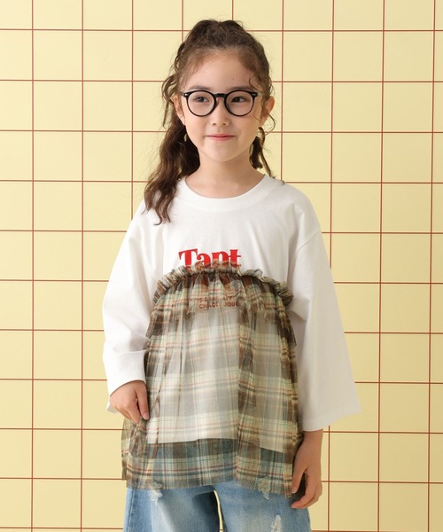 LEPSIM(レプシィム)の「【KIDS】ロゴチュール7分袖プルオーバー 579115(Tシャツ/カットソー・キッズ・チャコールグレー/グレー/オフホワイト・140/120/130)」の10枚目の写真