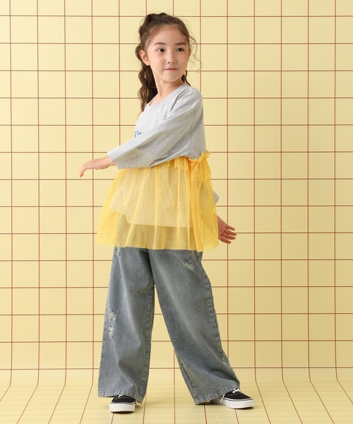 LEPSIM(レプシィム)の「【KIDS】ロゴチュール7分袖プルオーバー 579115(Tシャツ/カットソー・キッズ・チャコールグレー/グレー/オフホワイト・140/120/130)」の12枚目の写真