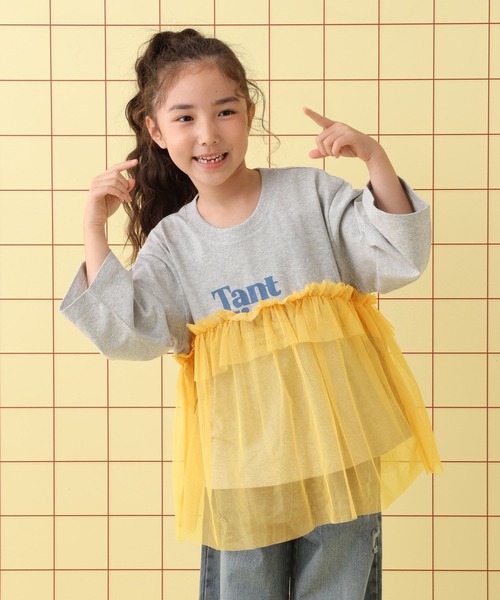 LEPSIM(レプシィム)の「【KIDS】ロゴチュール7分袖プルオーバー 579115(Tシャツ/カットソー・キッズ・チャコールグレー/グレー/オフホワイト・140/120/130)」の14枚目の写真