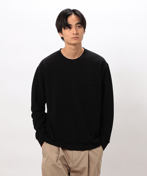 COMME CA ISM（コムサイズム）の「膨れジャカード 長袖 Ｔシャツ（Tシャツ/カットソー・メンズ・グレー/ホワイト/ブラック・LARGE/MEDIUM）」の2枚目の写真