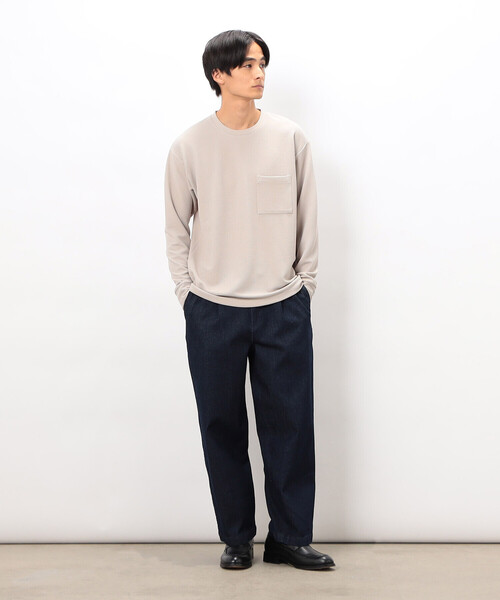 COMME CA ISM（コムサイズム）の「膨れジャカード 長袖 Ｔシャツ（Tシャツ/カットソー・メンズ・グレー/ホワイト/ブラック・LARGE/MEDIUM）」の8枚目の写真