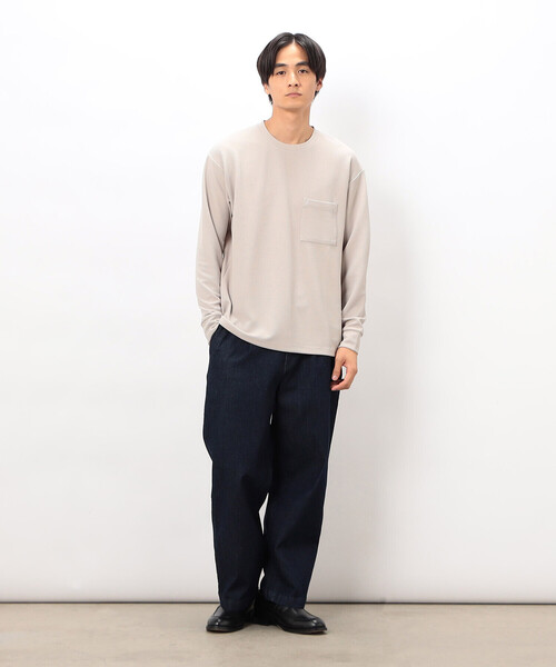COMME CA ISM（コムサイズム）の「膨れジャカード 長袖 Ｔシャツ（Tシャツ/カットソー・メンズ・グレー/ホワイト/ブラック・LARGE/MEDIUM）」の9枚目の写真
