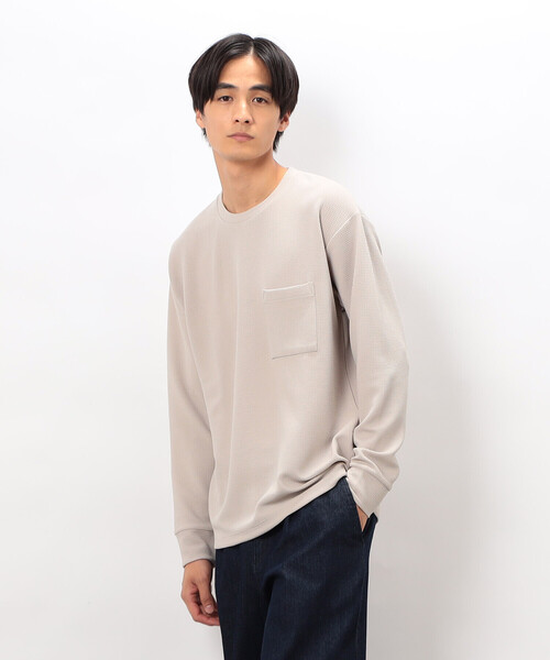 COMME CA ISM（コムサイズム）の「膨れジャカード 長袖 Ｔシャツ（Tシャツ/カットソー・メンズ・グレー/ホワイト/ブラック・LARGE/MEDIUM）」の10枚目の写真
