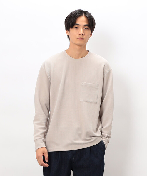 COMME CA ISM（コムサイズム）の「膨れジャカード 長袖 Ｔシャツ（Tシャツ/カットソー・メンズ・グレー/ホワイト/ブラック・LARGE/MEDIUM）」の11枚目の写真