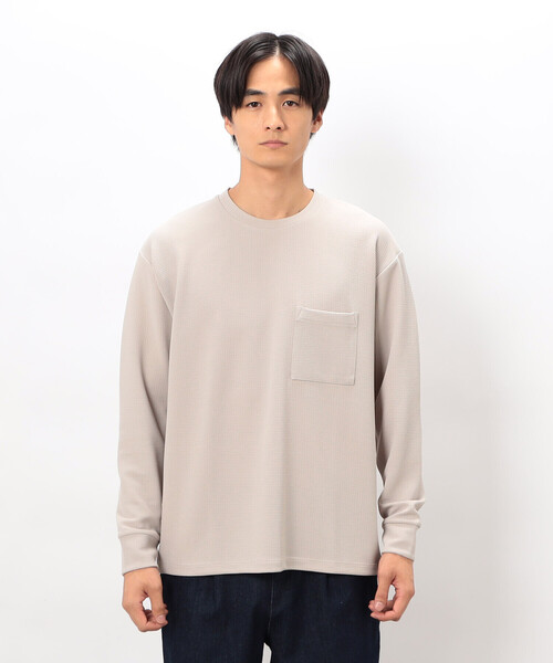 COMME CA ISM（コムサイズム）の「膨れジャカード 長袖 Ｔシャツ（Tシャツ/カットソー・メンズ・グレー/ホワイト/ブラック・LARGE/MEDIUM）」の16枚目の写真
