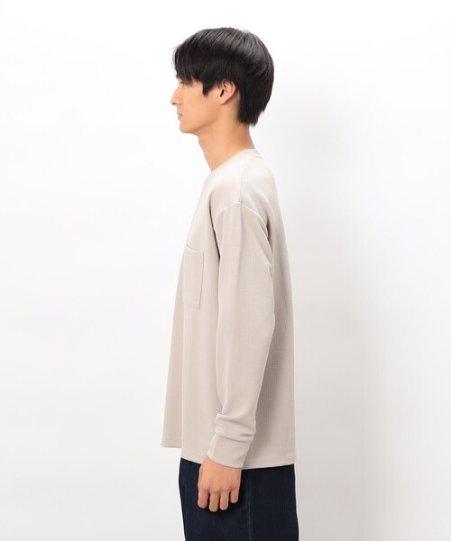 COMME CA ISM（コムサイズム）の「膨れジャカード 長袖 Ｔシャツ（Tシャツ/カットソー・メンズ・グレー/ホワイト/ブラック・LARGE/MEDIUM）」の17枚目の写真
