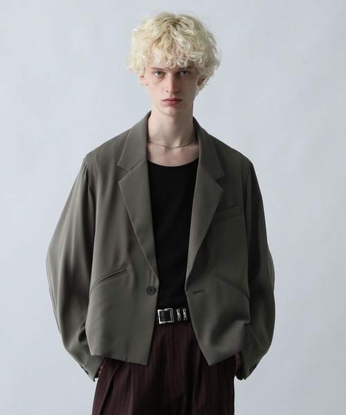 HARE(ハレ)の「【SET UP対応】TOROMIショートジャケット(HARE)(テーラードジャケット・メンズ・ブルー/グレー/ブラック・MEDIUM/SMALL)」の3枚目の写真