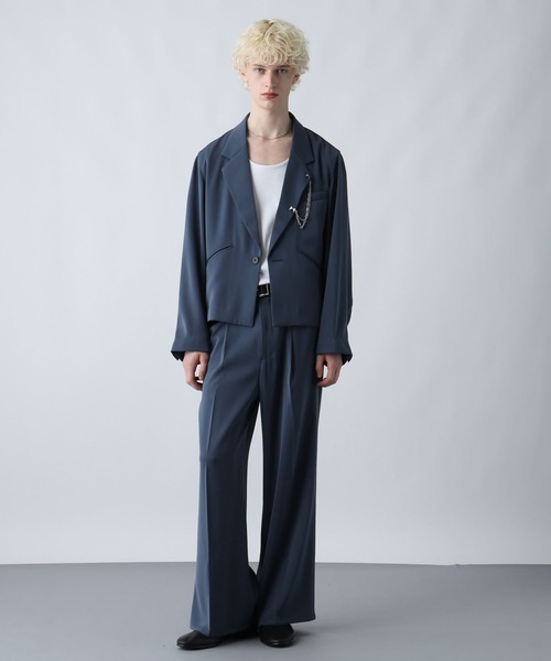 HARE(ハレ)の「【SET UP対応】TOROMIショートジャケット(HARE)(テーラードジャケット・メンズ・ブルー/グレー/ブラック・MEDIUM/SMALL)」の14枚目の写真