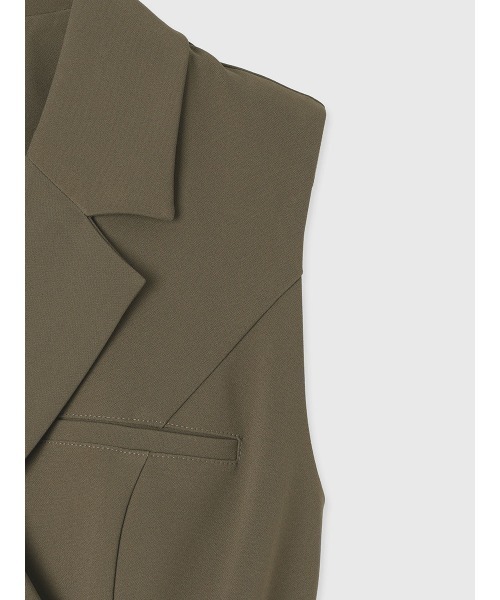 新品 アニュアンス テーラード ジレ ワンピース カーキ anuans（アニュアンス） ワンピース テーラードジレワンピース