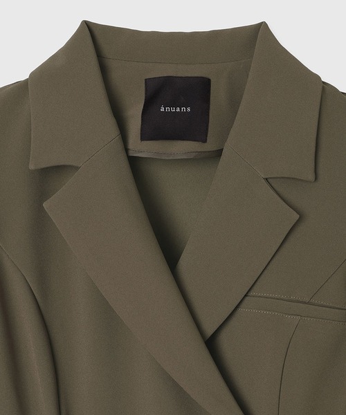 新品 アニュアンス テーラード ジレ ワンピース カーキ アニュアンス anuans テーラードジレワンピース （KHAKI BROWN