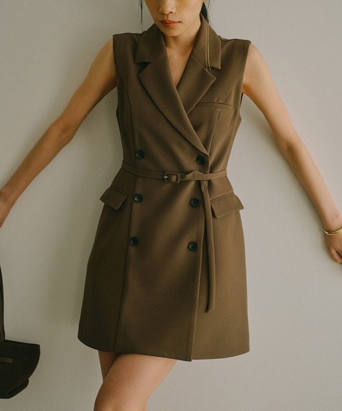 テーラードジレワンピース（ワンピース）｜anuans（アニュアンス