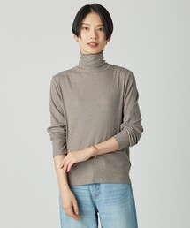 カシミヤシルク シアーリブ タートル カットソー