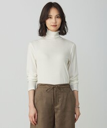 カシミヤシルク シアーリブ タートル カットソー