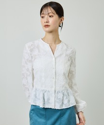 ROPE' | ペプラムジャガードブラウス/イージーケア(シャツ/ブラウス)