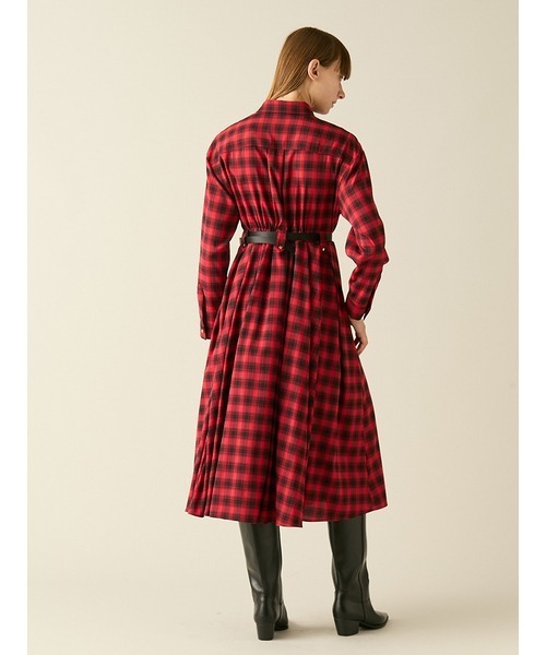 FURFUR(ファーファー)の「【限定サイズ】ベルト付きフリルシャツワンピース(ワンピース・レディース・ブラック/サックスブルー/レッド/ブラウン・00/F)」の6枚目の写真