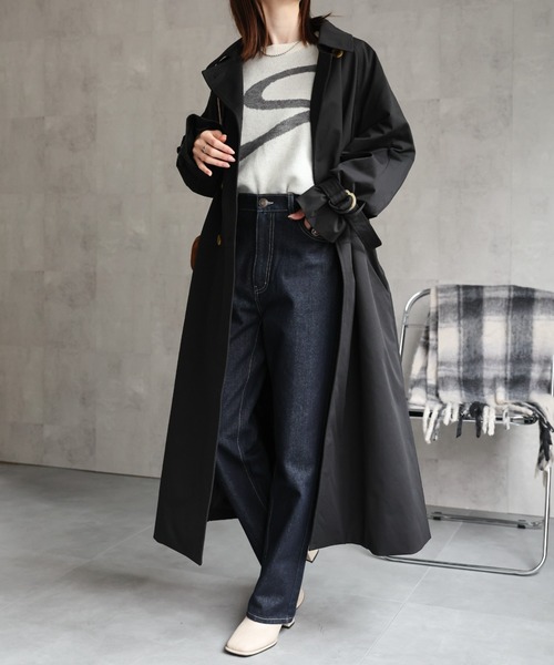 セール】ロング丈トレンチコート/ツイル/秋服（トレンチコート