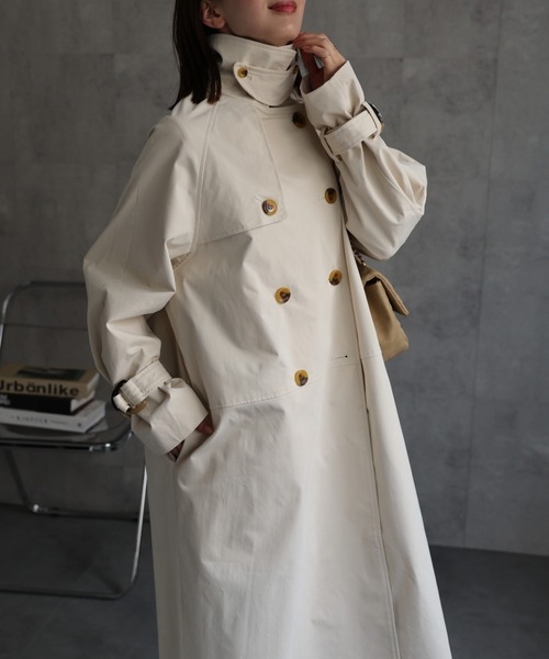 sakishimatokyo（サキシマトーキョー）の「ロング丈トレンチコート/ツイル/春アウター（トレンチコート・レディース・アイボリー/ブラック/ベージュ・FREE）」の17枚目の写真