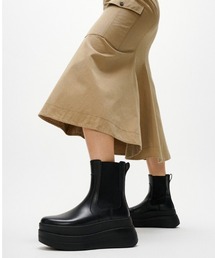 fitflop（フィットフロップ）の「F-MODE STACK LEATHER CHELSEA BOOTS / エフ-モード スタック レザー チェルシー ブーツ（ブーツ）」